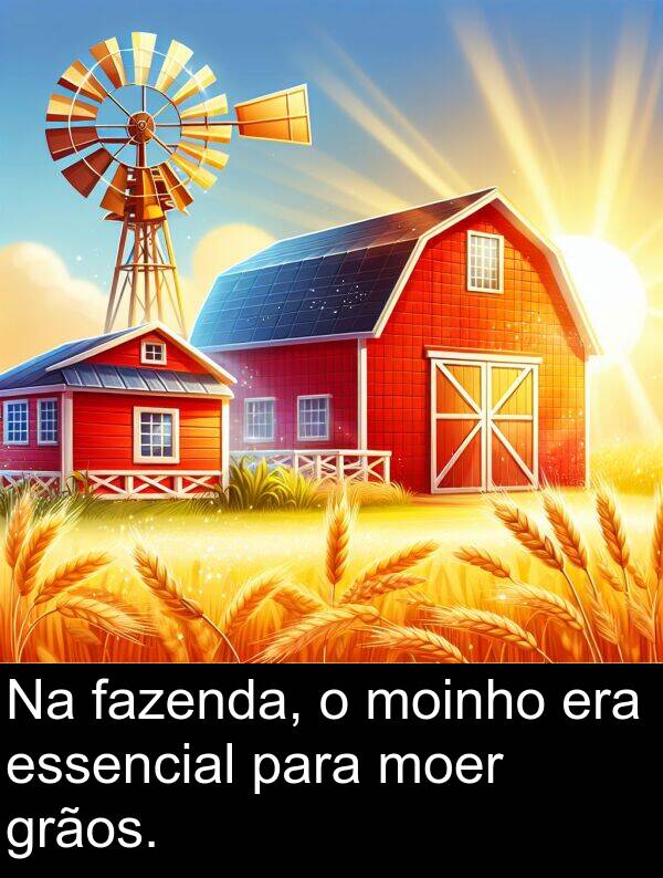 fazenda: Na fazenda, o moinho era essencial para moer grãos.