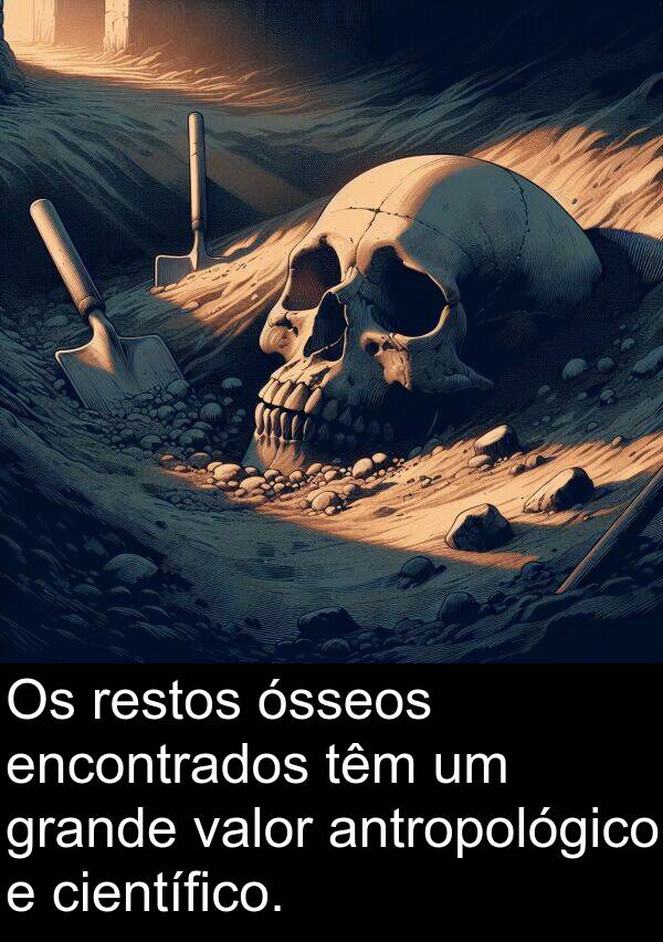 valor: Os restos ósseos encontrados têm um grande valor antropológico e científico.