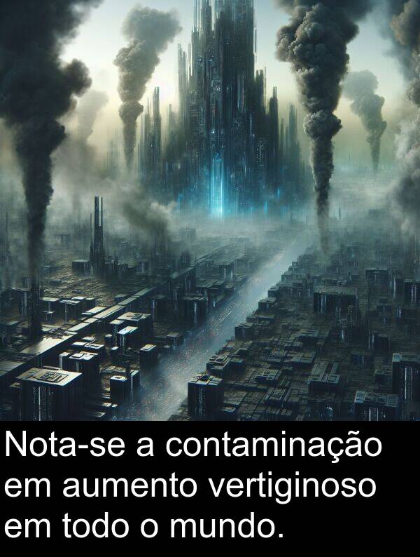 vertiginoso: Nota-se a contaminação em aumento vertiginoso em todo o mundo.
