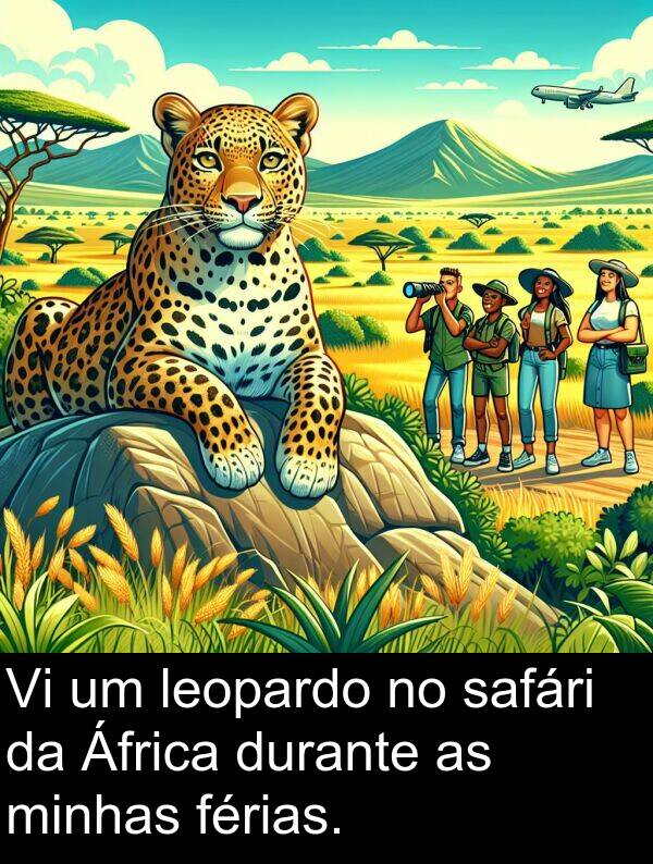 safári: Vi um leopardo no safári da África durante as minhas férias.