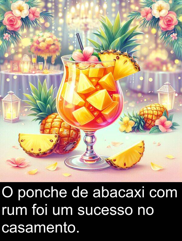 abacaxi: O ponche de abacaxi com rum foi um sucesso no casamento.