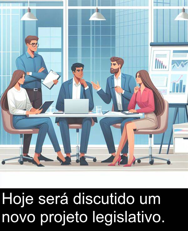 legislativo: Hoje será discutido um novo projeto legislativo.