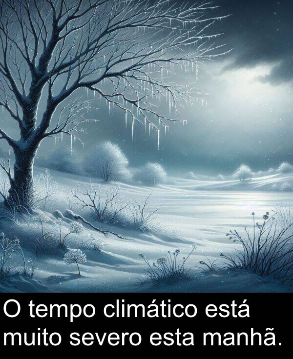 manhã: O tempo climático está muito severo esta manhã.