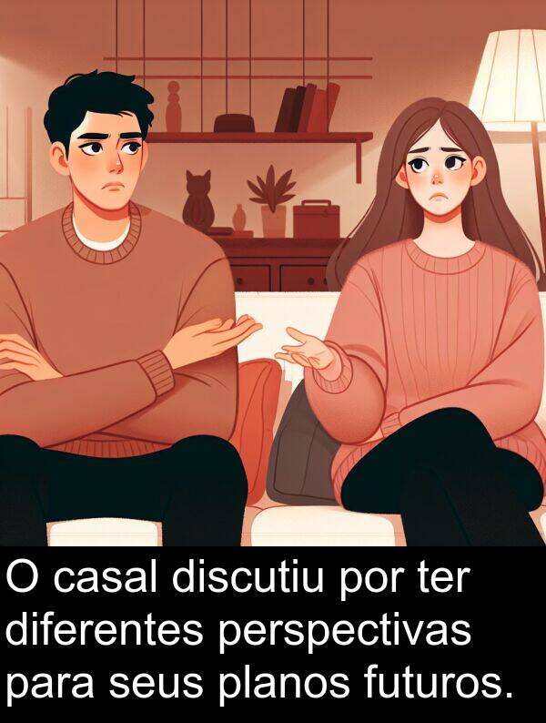 casal: O casal discutiu por ter diferentes perspectivas para seus planos futuros.