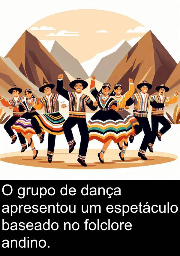 dança: O grupo de dança apresentou um espetáculo baseado no folclore andino.