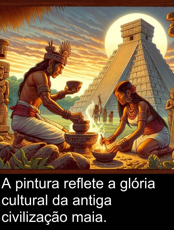 maia: A pintura reflete a glória cultural da antiga civilização maia.