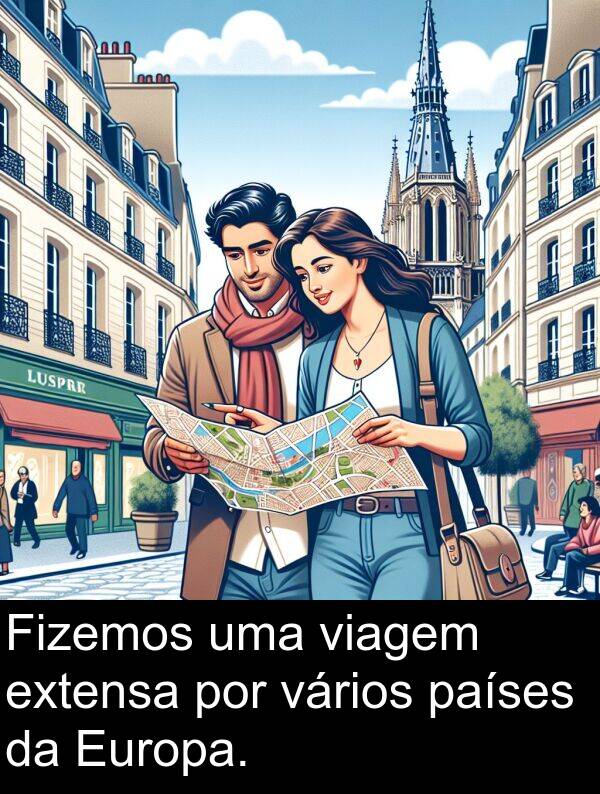 vários: Fizemos uma viagem extensa por vários países da Europa.
