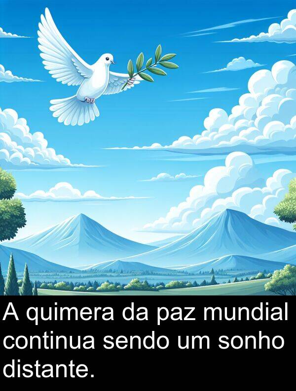 sendo: A quimera da paz mundial continua sendo um sonho distante.