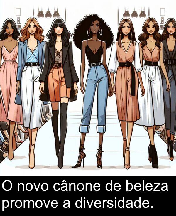 novo: O novo cânone de beleza promove a diversidade.