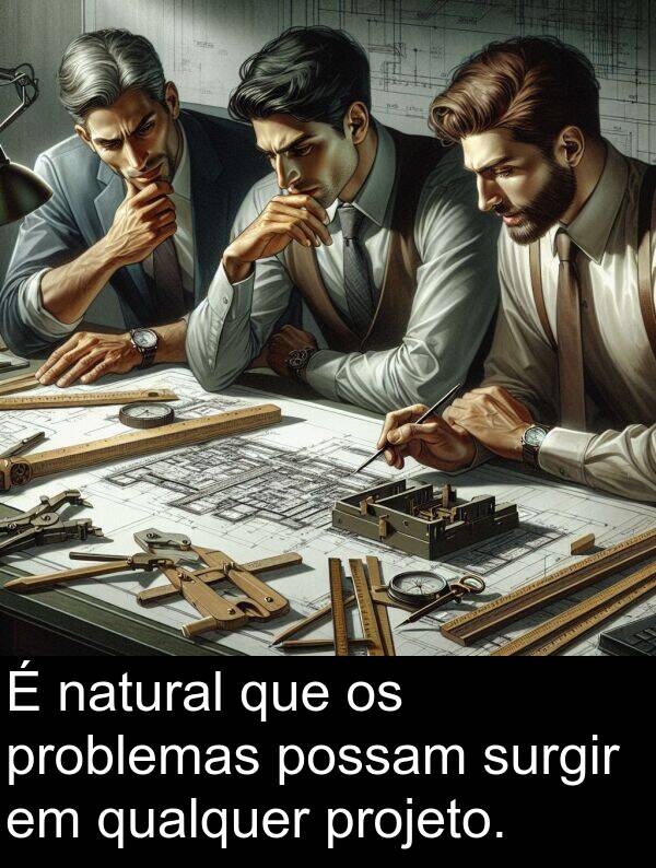 natural: É natural que os problemas possam surgir em qualquer projeto.