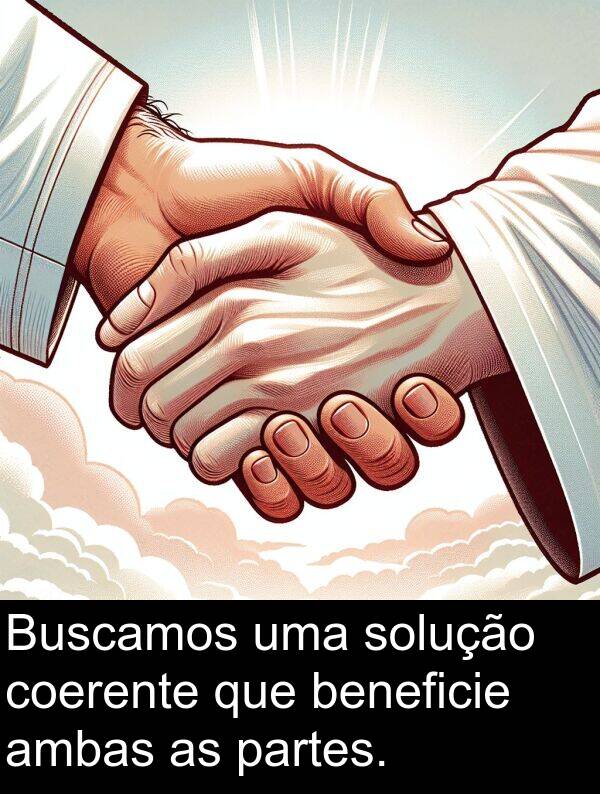 solução: Buscamos uma solução coerente que beneficie ambas as partes.