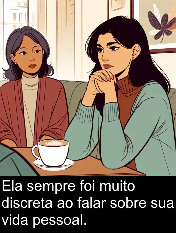 falar: Ela sempre foi muito discreta ao falar sobre sua vida pessoal.