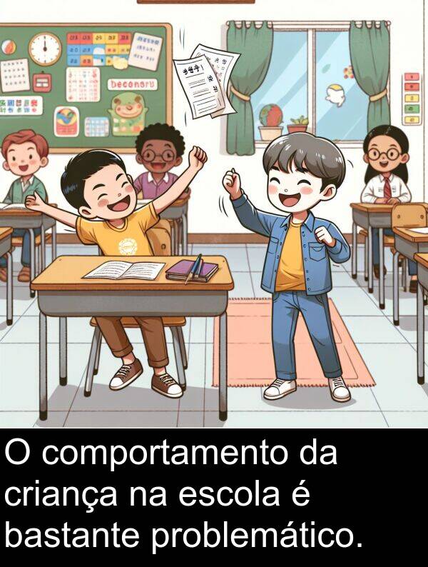 criança: O comportamento da criança na escola é bastante problemático.
