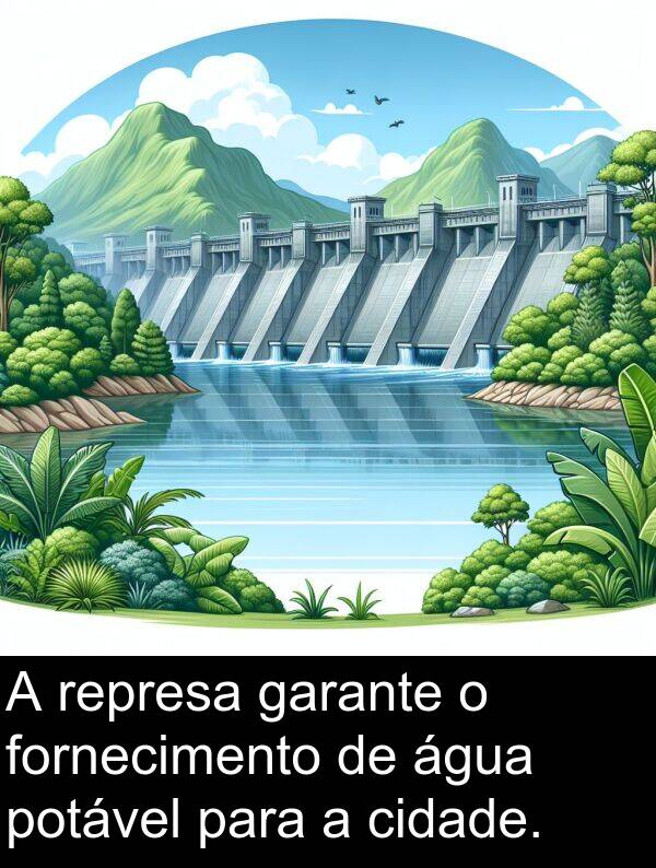 garante: A represa garante o fornecimento de água potável para a cidade.