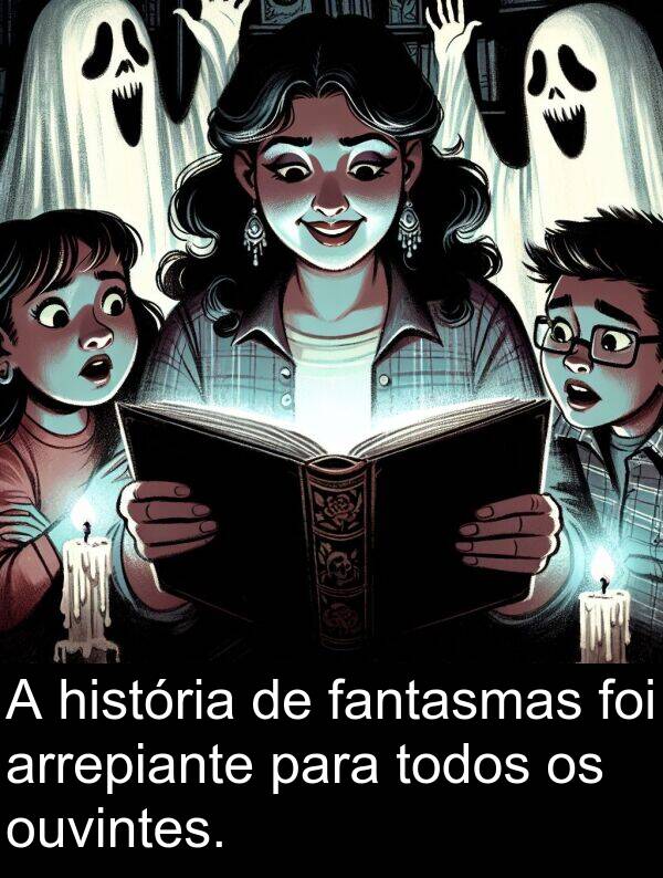 todos: A história de fantasmas foi arrepiante para todos os ouvintes.
