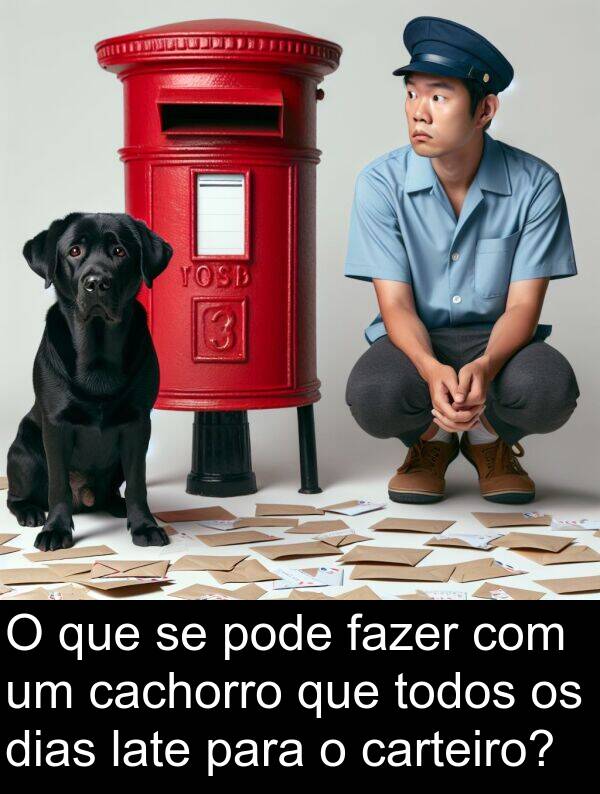 fazer: O que se pode fazer com um cachorro que todos os dias late para o carteiro?