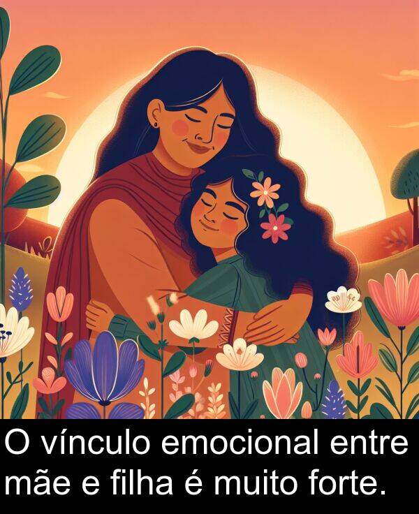 mãe: O vínculo emocional entre mãe e filha é muito forte.