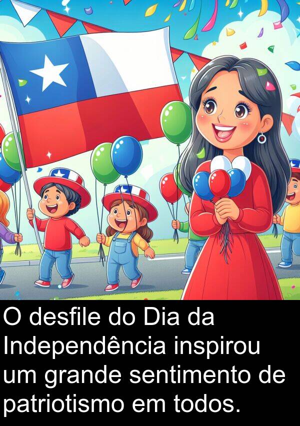 sentimento: O desfile do Dia da Independência inspirou um grande sentimento de patriotismo em todos.