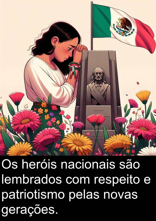 nacionais: Os heróis nacionais são lembrados com respeito e patriotismo pelas novas gerações.