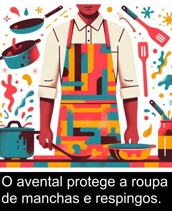 manchas: O avental protege a roupa de manchas e respingos.