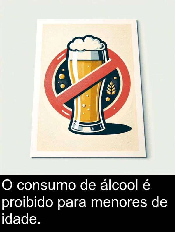 consumo: O consumo de álcool é proibido para menores de idade.