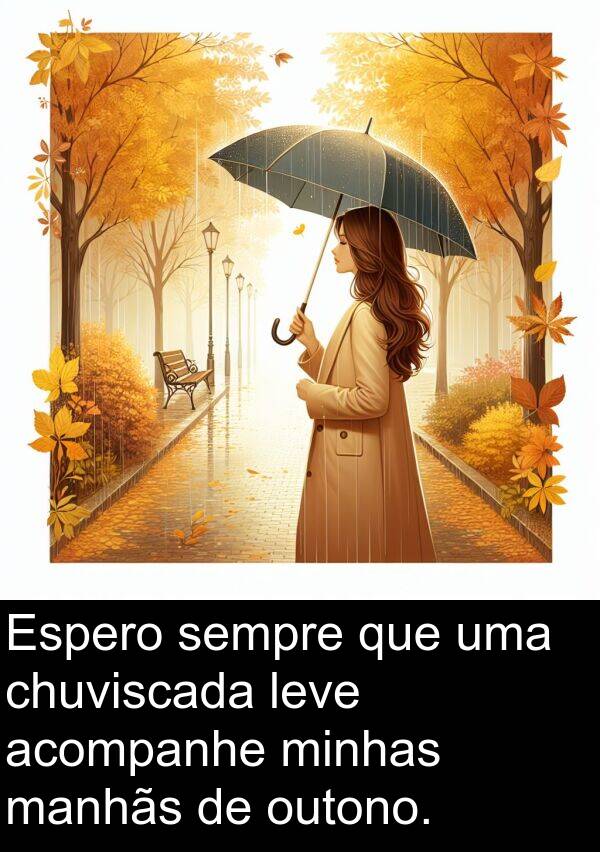 manhãs: Espero sempre que uma chuviscada leve acompanhe minhas manhãs de outono.