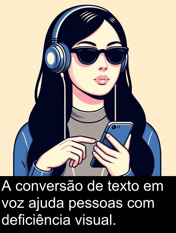 ajuda: A conversão de texto em voz ajuda pessoas com deficiência visual.