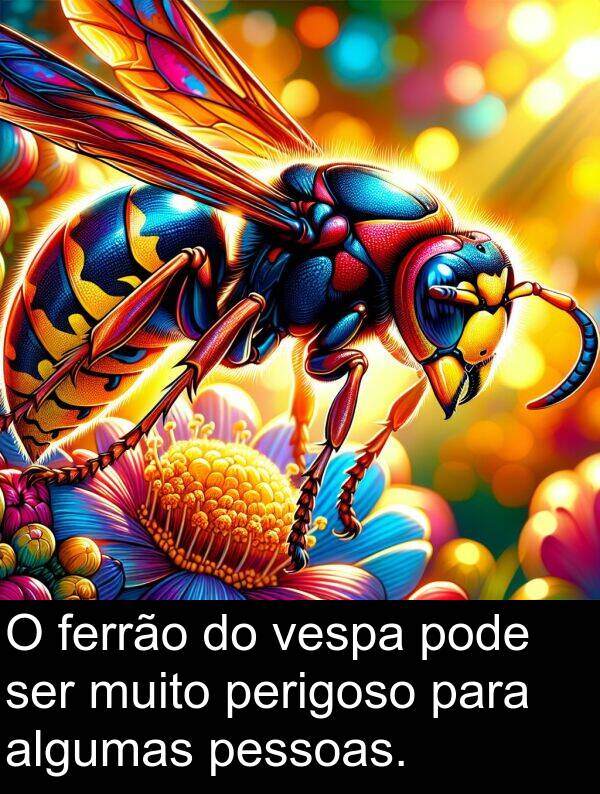 algumas: O ferrão do vespa pode ser muito perigoso para algumas pessoas.