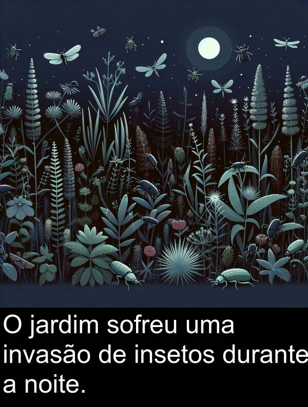 jardim: O jardim sofreu uma invasão de insetos durante a noite.
