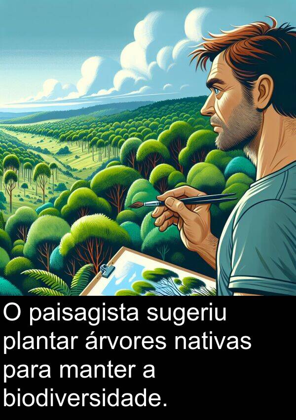 nativas: O paisagista sugeriu plantar árvores nativas para manter a biodiversidade.