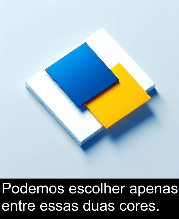 cores: Podemos escolher apenas entre essas duas cores.