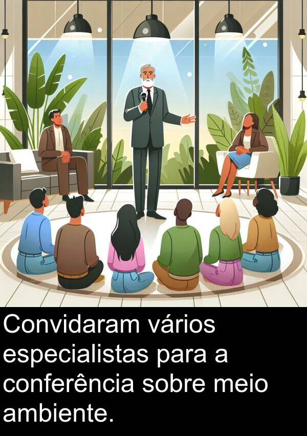 vários: Convidaram vários especialistas para a conferência sobre meio ambiente.