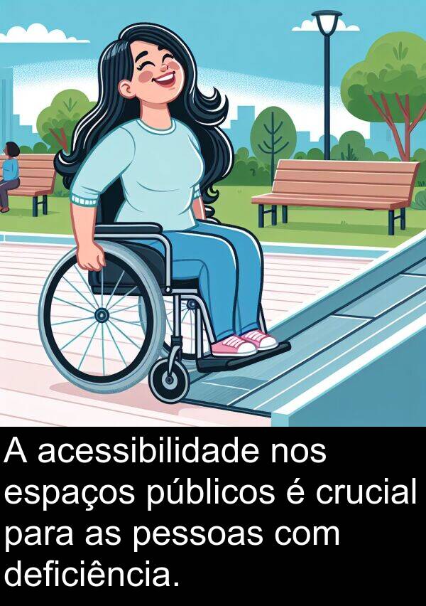 deficiência: A acessibilidade nos espaços públicos é crucial para as pessoas com deficiência.