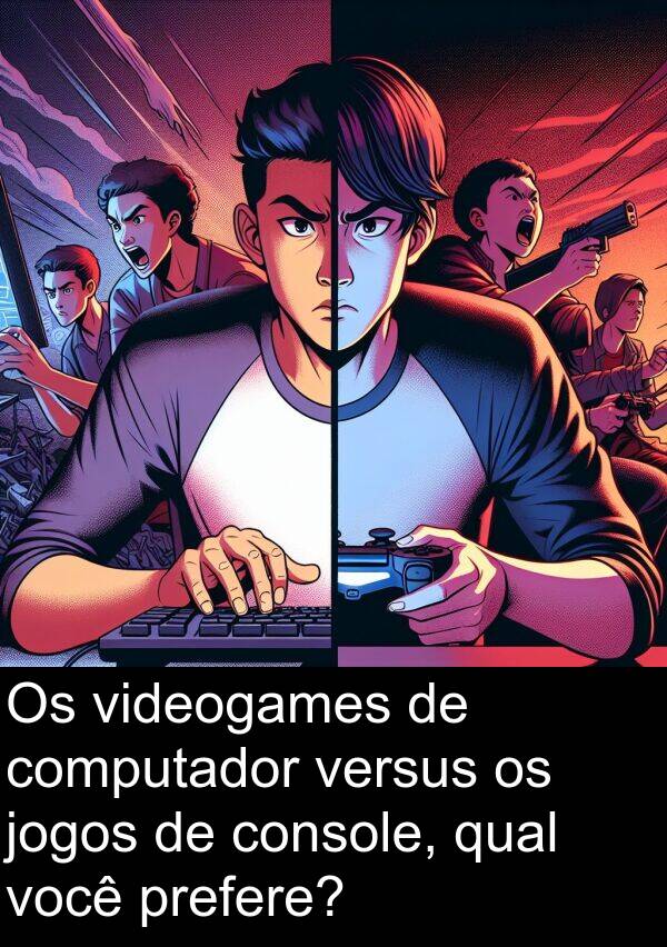 jogos: Os videogames de computador versus os jogos de console, qual você prefere?