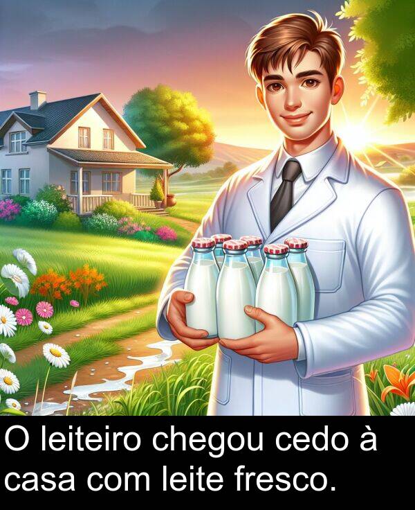 fresco: O leiteiro chegou cedo à casa com leite fresco.