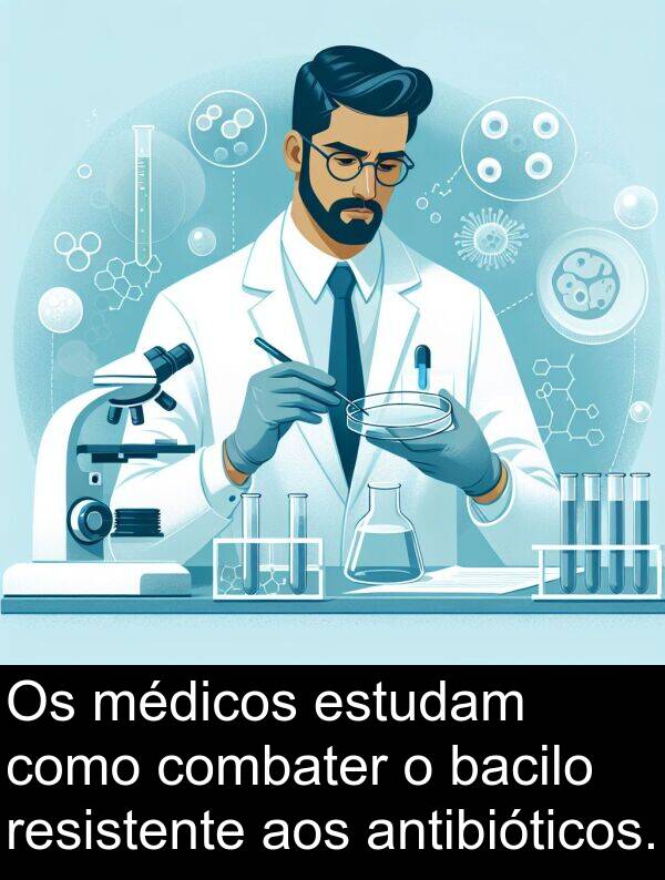 antibióticos: Os médicos estudam como combater o bacilo resistente aos antibióticos.