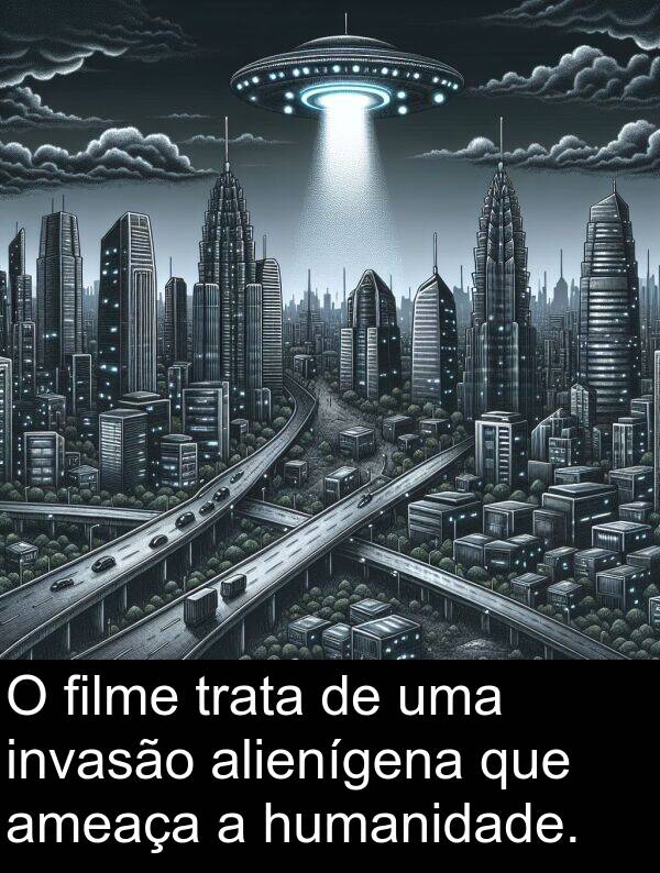 trata: O filme trata de uma invasão alienígena que ameaça a humanidade.