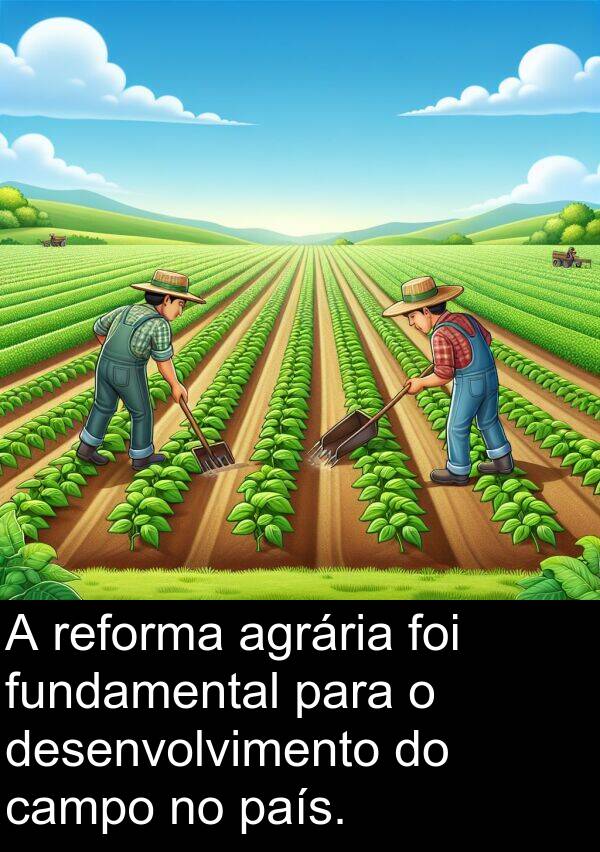 campo: A reforma agrária foi fundamental para o desenvolvimento do campo no país.