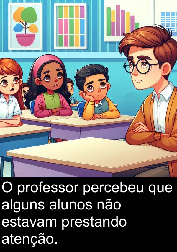 alguns: O professor percebeu que alguns alunos não estavam prestando atenção.