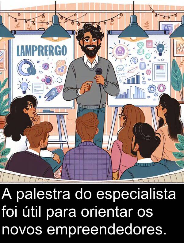 palestra: A palestra do especialista foi útil para orientar os novos empreendedores.
