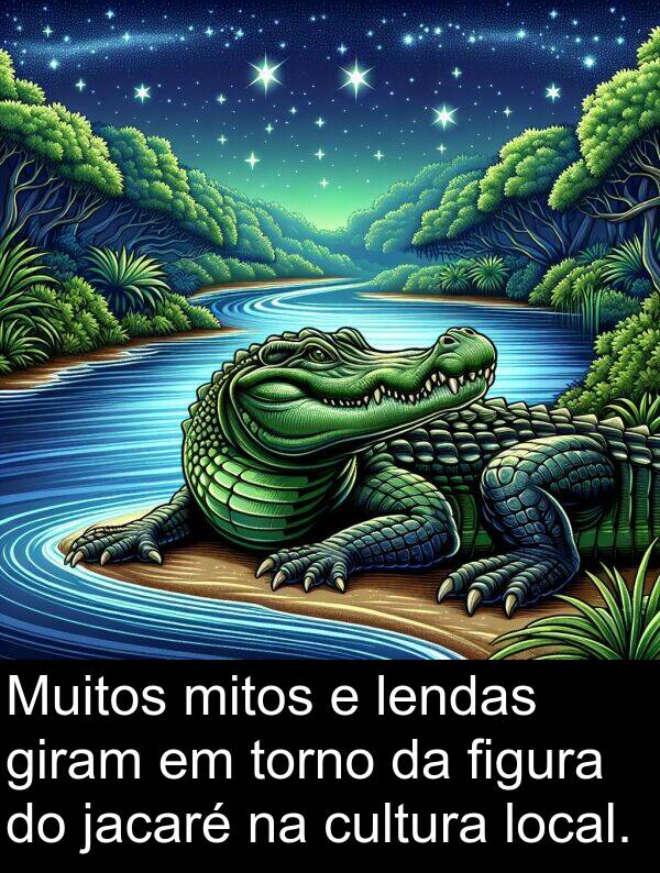 jacaré: Muitos mitos e lendas giram em torno da figura do jacaré na cultura local.
