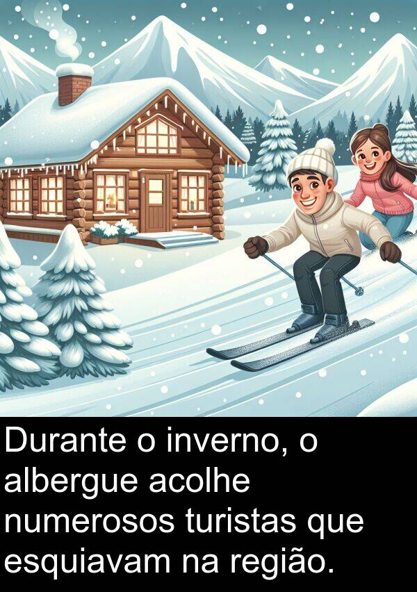 região: Durante o inverno, o albergue acolhe numerosos turistas que esquiavam na região.