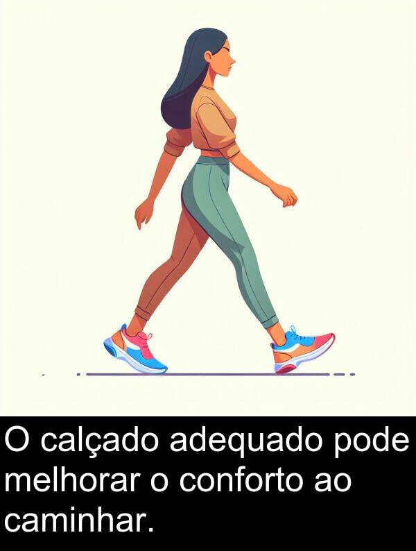 adequado: O calçado adequado pode melhorar o conforto ao caminhar.