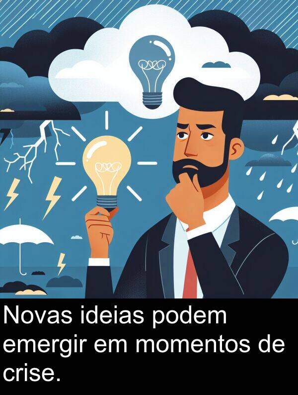 crise: Novas ideias podem emergir em momentos de crise.
