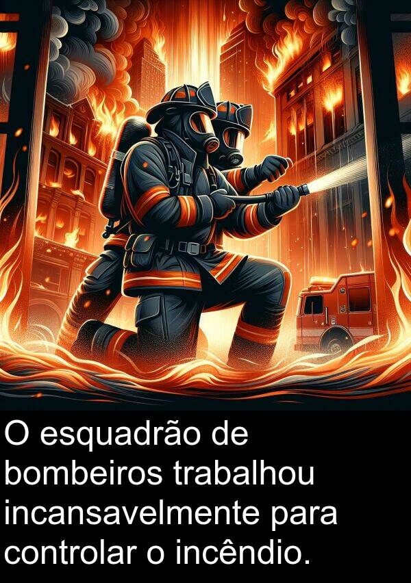 controlar: O esquadrão de bombeiros trabalhou incansavelmente para controlar o incêndio.