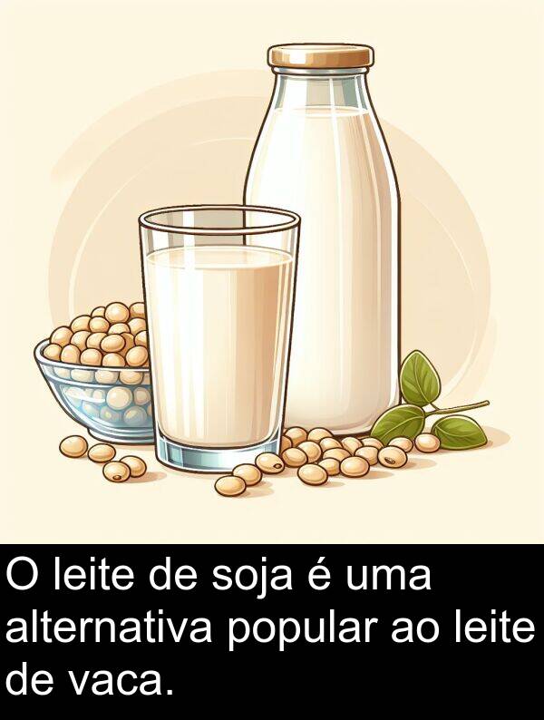 vaca: O leite de soja é uma alternativa popular ao leite de vaca.