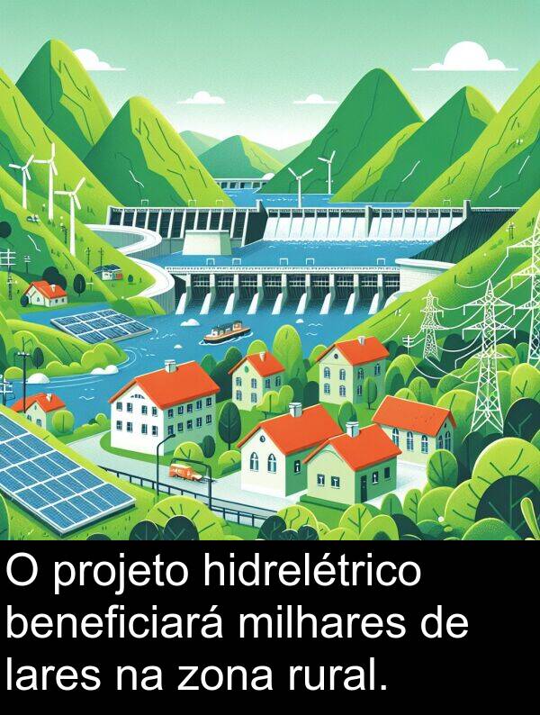zona: O projeto hidrelétrico beneficiará milhares de lares na zona rural.