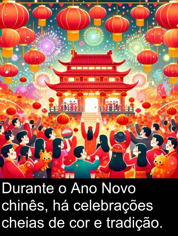 cor: Durante o Ano Novo chinês, há celebrações cheias de cor e tradição.