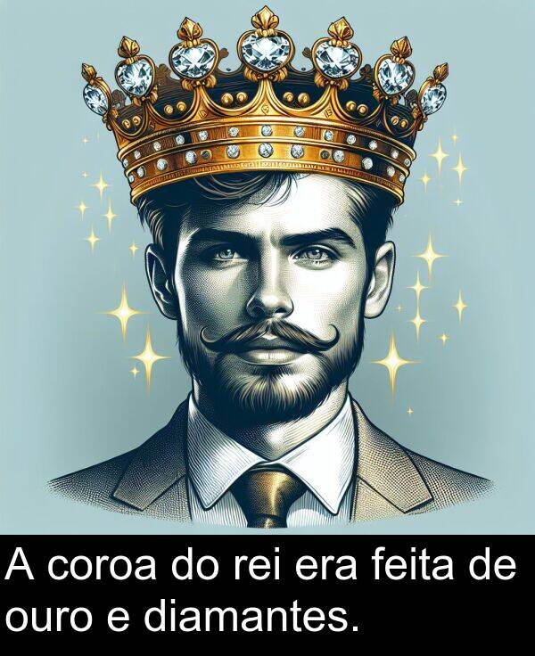 coroa: A coroa do rei era feita de ouro e diamantes.