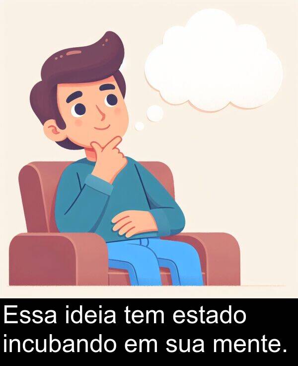 sua: Essa ideia tem estado incubando em sua mente.
